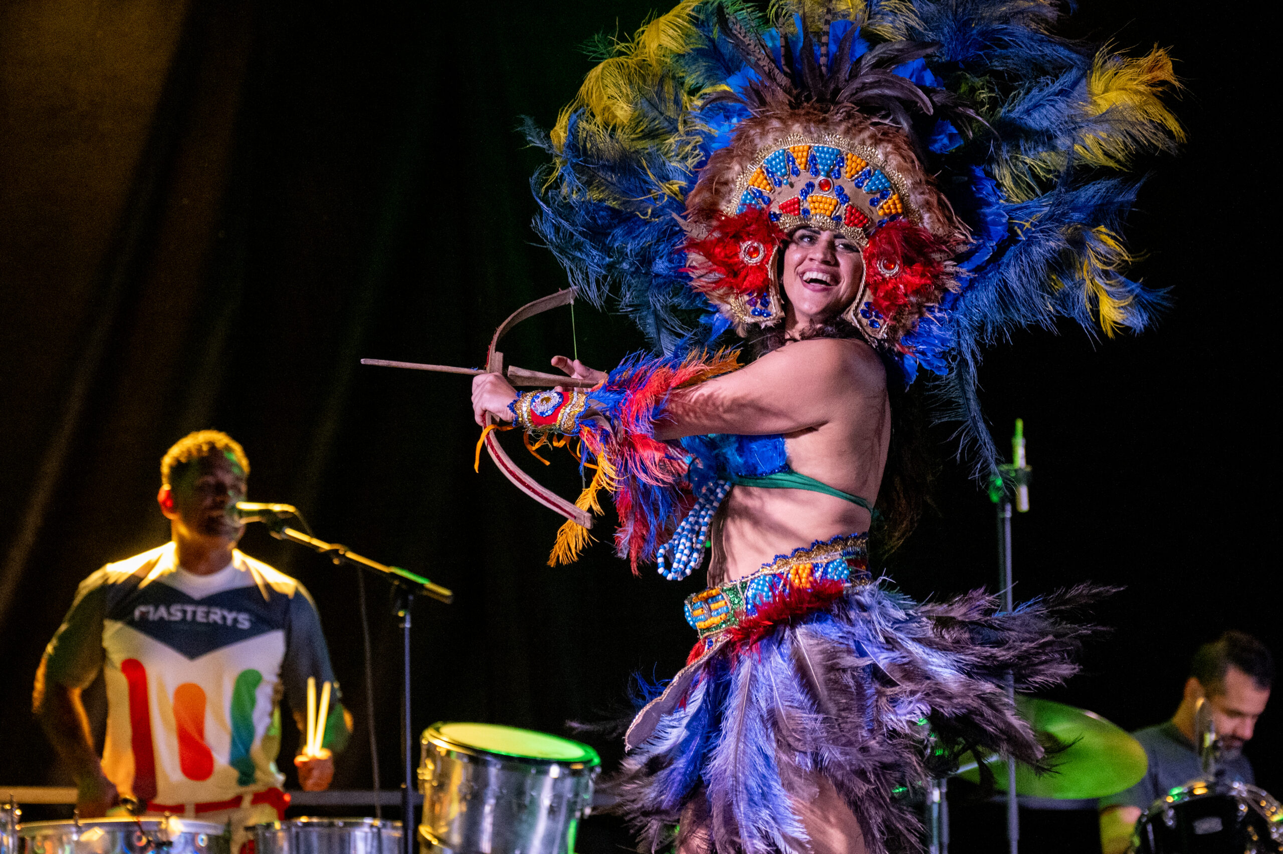 Brazilian samba dancer performing